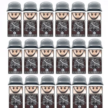 18vnt/partijos WW2 Vokietijos kareivių minifigūrėlės MOC ginklai Figūrėlės Statybiniai blokai Playmobil Kariniai ginklai Dalys Kaladėlės Mini Žaislai