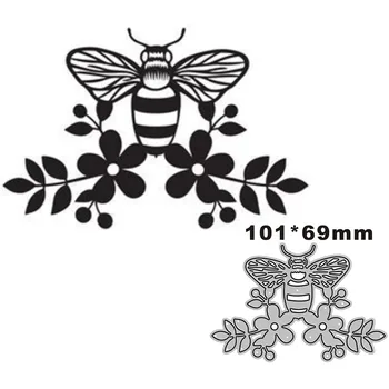 2021 Nauji gražūs gėlių bičių gyvūnų metalo pjovimo štampai, skirti 
