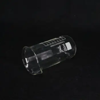 250ML Aukštos formos stiklinės chemijos laboratorija GG-17 Borosilikatinis stiklas sutirštintas