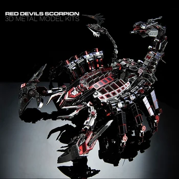 3D metalinė dėlionė Steampunk Red Green Devils Scorpion dėlionės dėlionės žaislas vaikams Edukaciniai 