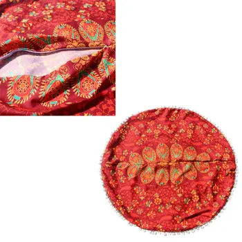 43/80cm Apvalus Indijos Bohemijos grindų pagalvės pagalvės užvalkalas Mandala Pouf Retro
