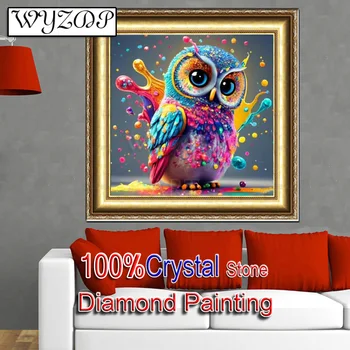 5D Pasidaryk pats 100% krištolo deimantų tapyba Gyvūnų pelėda Paveikslėlis Visas kvadratinis deimantų siuvinėjimas Kryžiaus dygsnis Deimantų meno krištolo dokumentas