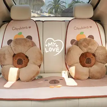 Capybara vairo dangtis Automobilinės sėdynės pagalvėlė Four Seasons Vairo dangtis Dekoruotas Ladies Car Pliušinis dangtelis Automobilių aksesuarai