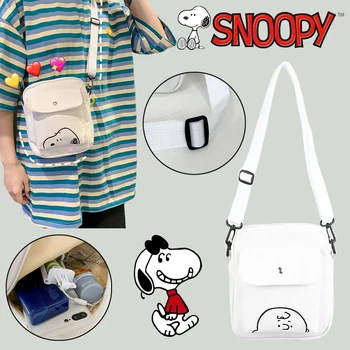 Cartoon Snoopy Charlie Brown Shoulder Bag Kawaii Large Capacity Fashion Square Bag Zipper Crossbody Bag for Women Storage Bag