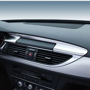 Center Console prietaisų skydelio navigacijos apdailos juostelės 2Vnt skirta Audi A6 C7 2012-2018 LHD nerūdijančio plieno automobilių salono aksesuarai