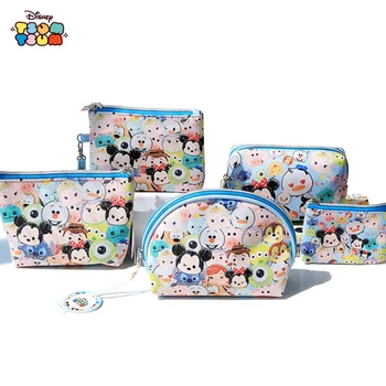 Disney Original Mickey Mouse Makeup TSUM TSUM Women Multi-Function PU Travel Storage Bucket Bag Makeup Bag Coin Purse
