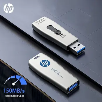 HP USB atmintinė 3.2 64GB 128GB 256GB atmintis USB atmintinė Stumti ir traukti dizainas Metalinis rašiklis, skirtas destops nešiojamam kompiuteriui MacBook