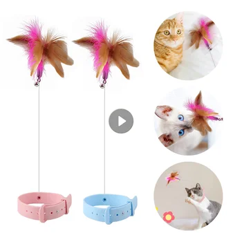 Interaktyvūs kačių žaislai Juokinga plunksnų anonso lazdelė su varpeliu augintiniai Antkaklis Kačiukas Žaidimas Teaser Lazdelė Treniruočių žaislai katėms Reikmenys