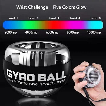 LED Powerball Giroskopinė galia Riešo kamuolys Savaime pradedantis giroskopinis kamuolys Gyroball rankos ranka Raumenų jėgos treniruoklis Pratimų stiprintuvas