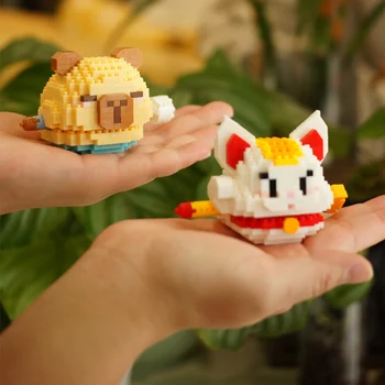 Lucky Cat medinių žuvų serija Mikrodalelių statybinių blokų surinkimas Darbalaukio dekoravimo modelis Dekompresijos žaislo dovana draugui