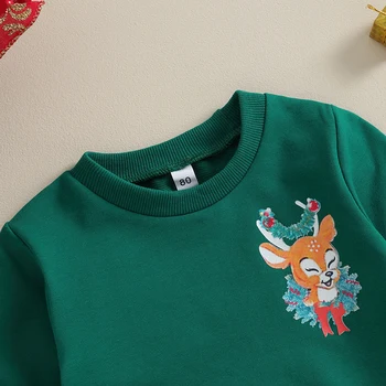 Mažylė mergaitė Kalėdiniai džemperiai Drabužiai 0-4 metai Megztinių ilgomis rankovėmis megztinių viršeliai