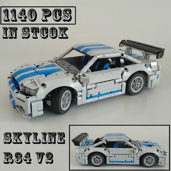 Naujas Moc 1:8 Mastelis Skyline GT-R R34 Superautomobilis Lenktyninis automobilis Sportinis modelis Buiding Blokinės kaladėlės Žaislai vaikams Gimtadienio dovanos Berniukas
