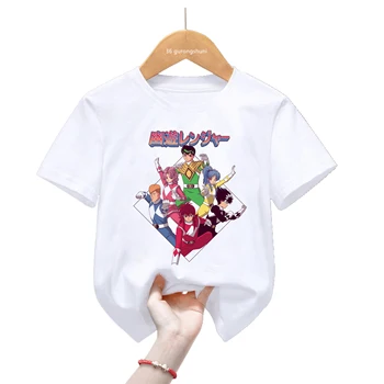 Nauji Yu Yu Hakusho marškinėliai Juokingi animaciniai filmai Spausdinti Yuusuke Kazuma Kurama Hiei marškinėliai Berniukai Mergaitės Vaikiški drabužiai Trumpomis rankovėmis Trišakiai Viršus