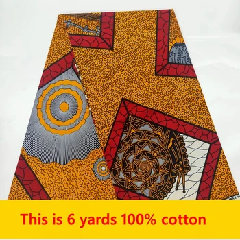 Tissus Wax African Veritable Real Wax Cotton Fabric 2022 Aukštos kokybės Ankaros audinys African Real Wax Print Medvilninis audinys 6yard