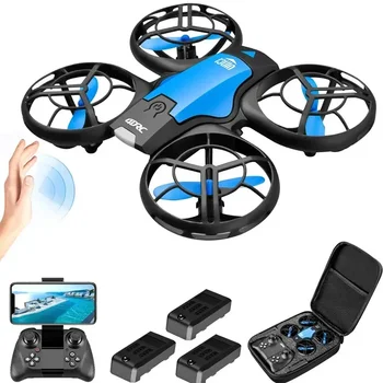 V8 Mini dronas 4K HD kamera WiFi Fpv oro slėgio aukščio laikiklis Juodas Quadcopter RC drono žaislas ir graži dovana vaikams