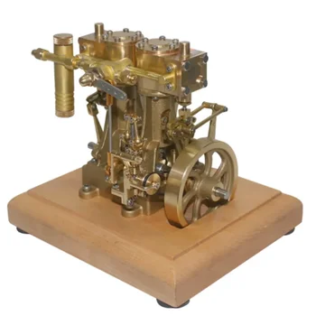 Vertikalūs dviejų cilindrų garo variklio modelis Senovinis veikiantis dvigubo veikimo stūmokliniai garo varikliai Žaislai Dovana