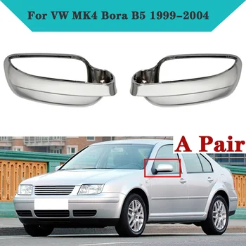 1 Pora Chrome Pair Full Mirror Cover Apdailos dekoro keitimas VW MK4 Bora B5 1999-2004