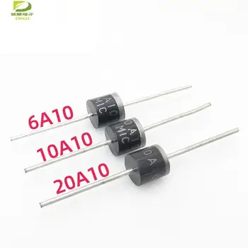 10vnt 10A10 6A10 20A10 R-6 DIP 6A 10A 20A 1000V elektrinis ašinis lygintuvo diodas