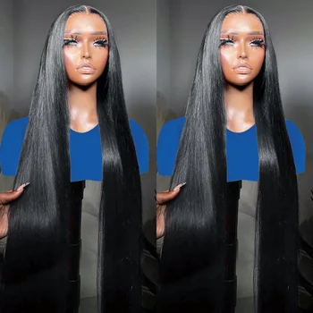 13x4 13x6 nėrinių priekiniai žmogaus plaukų perukai Brazilijos tiesus nėrinių priekinis perukas 32 40 colių 250% tankis Remy moteriai Klijai HD perukai