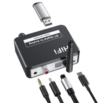 20 khz DAC HIFI koaksialinis optinis į analoginį RCA R/L garso 3,5 mm lizdas DAC garso dekoderis su Bluetooth suderinamas imtuvas
