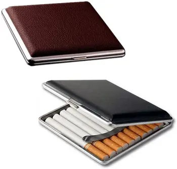 20 lazdelių dovana vyriškai odinė cigarečių dėžutė cigarų dėklas metalinis odinis rūkymo aksesuaras cigaretė 