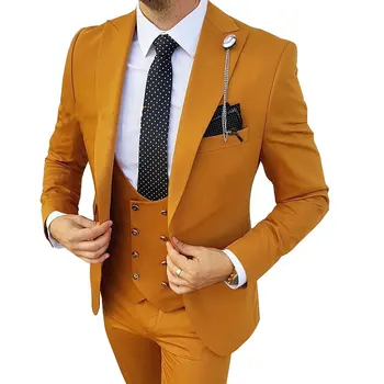 2023 Naujausias vyriškas kostiumas Trijų dalių itališko stiliaus 