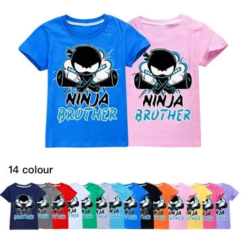 2024 Vasara Nauja grafika NINJA KIDZ marškinėliai Vaikiški laisvalaikio marškinėliai Medvilniniai marškinėliai Baby Girls Anime Pullover Toddler Boys trumpomis rankovėmis