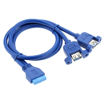 20Pin į USB3.0 važiuoklės galinio rėmelio kabelis 1 taškas 2 dvigubas USB3.0 į pagrindinę plokštę 20Pin į prailginimo laidą su ausimi