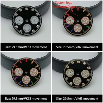 29.5MM skersmens laikrodžio vaivorykštės spalvų ratukas, tinkamas VK63 laikrodžio judesių priedų ciferblatui
