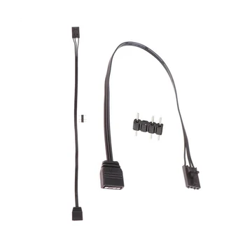 2Vnt Corsair 4PIN RGB į standartinį ARGB 3 kontaktų 5V adapterio jungtį RGB kabelis 25cm