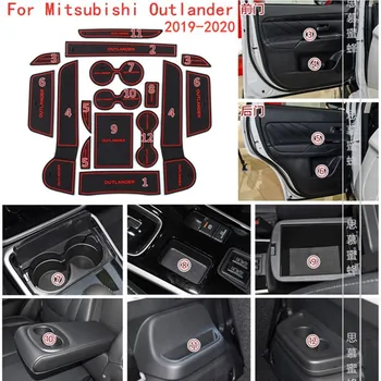 3D guma Mitsubishi Outlander 2019 2020 Mat Lnterior Anti Slip Mat Door Slot Pad Cup Cushion Groove Mat automobilių aksesuarai