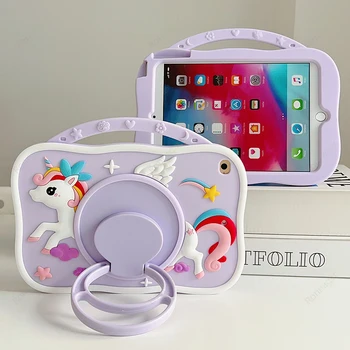 3D Vienaragio vaikų dėklas, skirtas iPad 10.2 7th 8th 9th 10th 10th 10.9 Gen Pro 11 2022 5th 9.7 2017 2018 Silikoninis dėklas iPad Air Mini 2 3 4 5 6