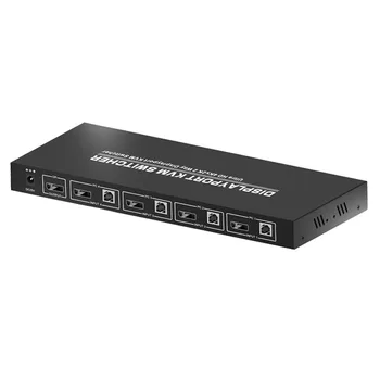 4 Port DisplayPort 1.2 KVM jungiklis su garsu &USB šakotuvas 4k SV