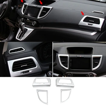 4Pcs ABS Chrome Car Front Air Outlet Air Condition Vent Trim Panel Cover for Honda CRV/CR-V 2012-2016