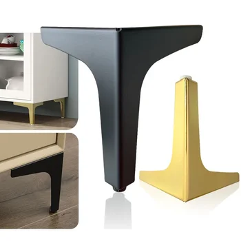 4vnt Metalinės kavos staliuko kojelės baldams Juodas auksas Sofos kojos Lova Kėdė Stalo stalčius Vonios spintelė Pakaitinės kojos 10-17cm