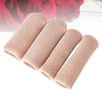 4vnt Pirštų vamzdelių apsaugos Silikoninis pirštų dangtelis Pirštų pagalvėlės rankovės Kukurūzų pagalvėlės Apsaugos nuo Buniono skausmo lizdinės plokštelės Kukurūzai ( dydis )