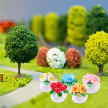 5 Dalys Miniatiūrinis lėlių namelis Augalai Ornamentas Lėlių namelio priedai 1:12 mastelio mikro kraštovaizdžio scenos išdėstymas Lėlių namų dekoras