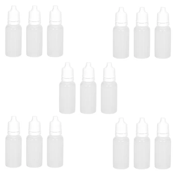 500PCS 15ml tuščių plastikinių suspaudžiamų lašintuvų buteliukų akių skysčio lašintuvo daugkartinio užpildymo buteliai