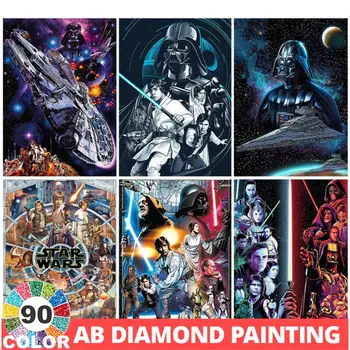 90 Colors AB Star Wars siuvinėjimas 5D deimantų tapyba Disney gręžimo kryžminio dygsnio rinkiniai Kalnų krištolo paveikslėliai Mozaikos meno dekoro namai
