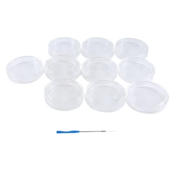 90 mm Autoklavuojamosios Petri lėkštelės 10 vnt Autoklavuojamos laboratorinės Petri lėkštės su inokuliacijos kilpa