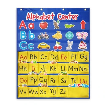 Abėcėlės centrinė kišeninė diagrama, ABC vaikams raidžių ir žodžių atpažinimo žaislas