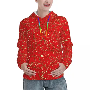 Auksinės muzikos natos Laisvi gobtuvai Pora Šventiniai kalėdiniai viršutiniai drabužiai Džemperis su gobtuvu Pavasarinis Harajuku Klasikiniai džemperiai Didelis dydis