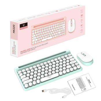 Belaidė klaviatūra ir pelės derinys 2.4G ergonomiška belaidė kompiuterio klaviatūra