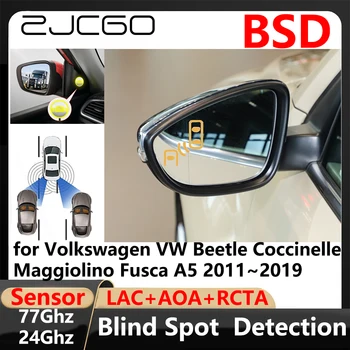 BSD aklosios zonos aptikimo juostos keitimas Pagalbinis parkavimas Vairavimo įspėjimas Volkswagen VW Beetle Coccinelle Maggiolino Fusca A5