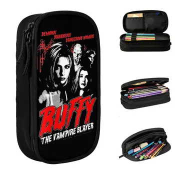 Buffy The Vampire Slayer pieštukų dėklai TV pieštukų dėklai Rašiklio dėžutė mergaitei berniukui Dideli laikymo krepšiai Studentai Mokyklos dovanų raštinės reikmenys