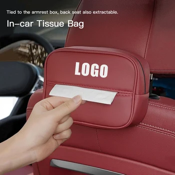 Car Leather Tissue Box Storage Bag Auto Interior Accessories For Peugeot 206 307 308 3008 207 208 407 408 508 2008 5008 107 106