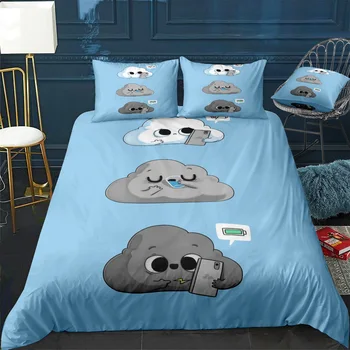Cartoon Battery Cloud patalynės komplektas vaikams Modern Trend Patalynė Euro miegamojo dekoro antklodės užvalkalas Twin Full Queen King patalynės užvalkalas