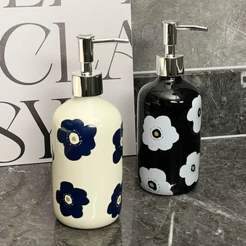 Creative Ceramic Lotion Bottle Hand Sanitizer Ceramic Hotel Bathroom Shower Gel Pressure Bottle Split Bottle, Empty Bottle