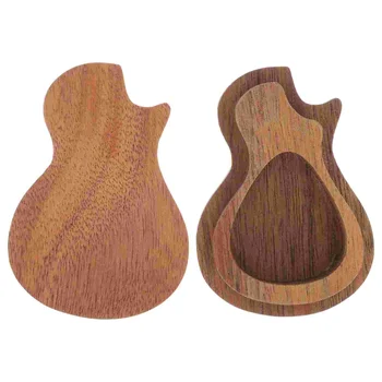 Creative Solid Wooden Guitar Pick Box Storage Case Guitar Plectrum Holder