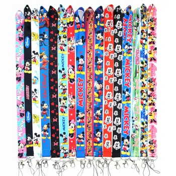 Disney Mickey Mouse Cartoon Minnie Donald Duck Lanyard Mobile Phone Brand Badge Exhibition Hanging Neck Straps Key Chain Gift